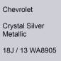 Preview: Chevrolet, Crystal Silver Metallic, 18J / 13 WA8905.